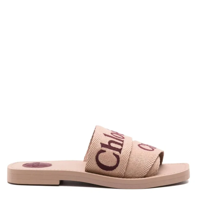 Chloe Woody Logo-Embroidered Slides