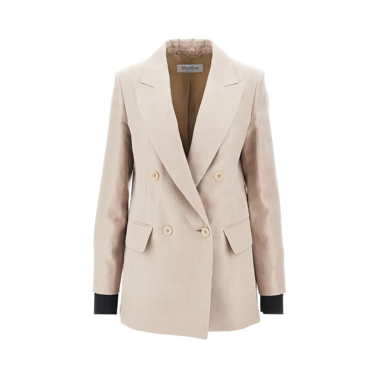 Giacca doppiopetto Max Mara in lino e organdi