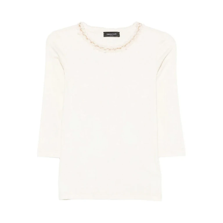 Fabiana Filippi Pull Col Rond - Blanc