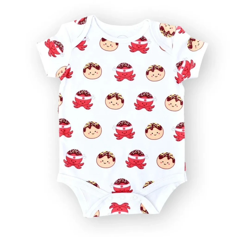 Organic Cotton Baby Onesie - Takoyaki - 0