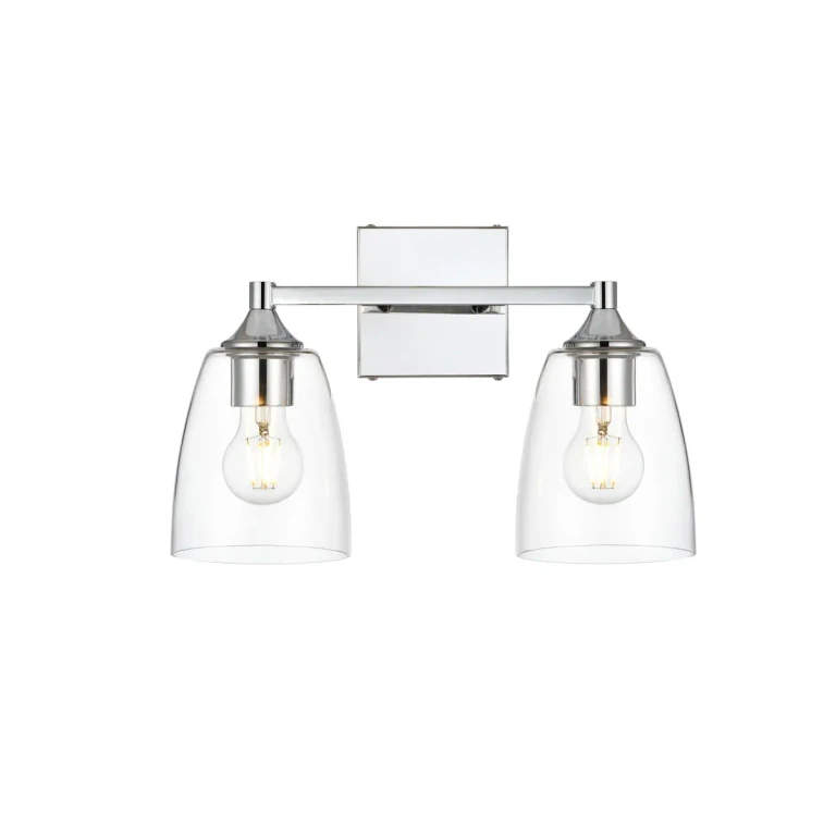 Chrome and Clear Two Light Bath Sconce from the Gianni Collection