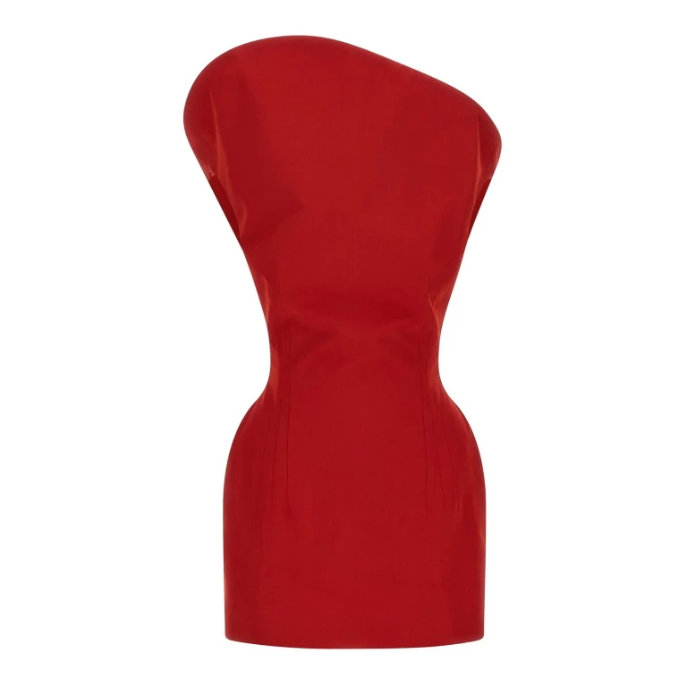 Magda Butrym Robe Au Genou - Rouge