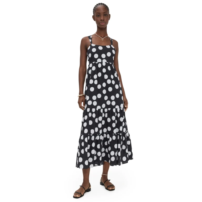 Playa Lucila Polka Dot Dress Black/White XS
