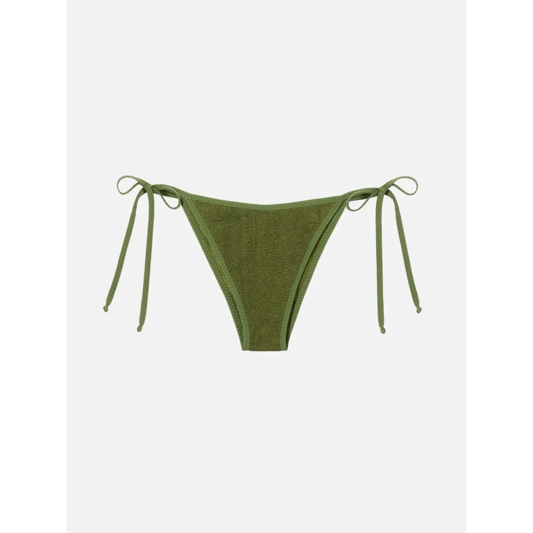 MC2 Saint Barth Green Crinkle Marielle Swim Briefs With Piping