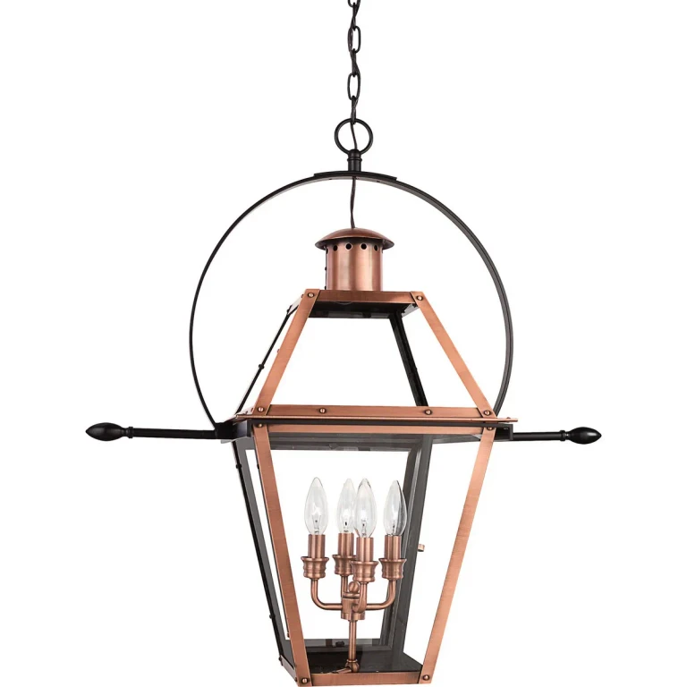 Rue De Royal 4-Light Outdoor Hanging Lantern in Aged Copper