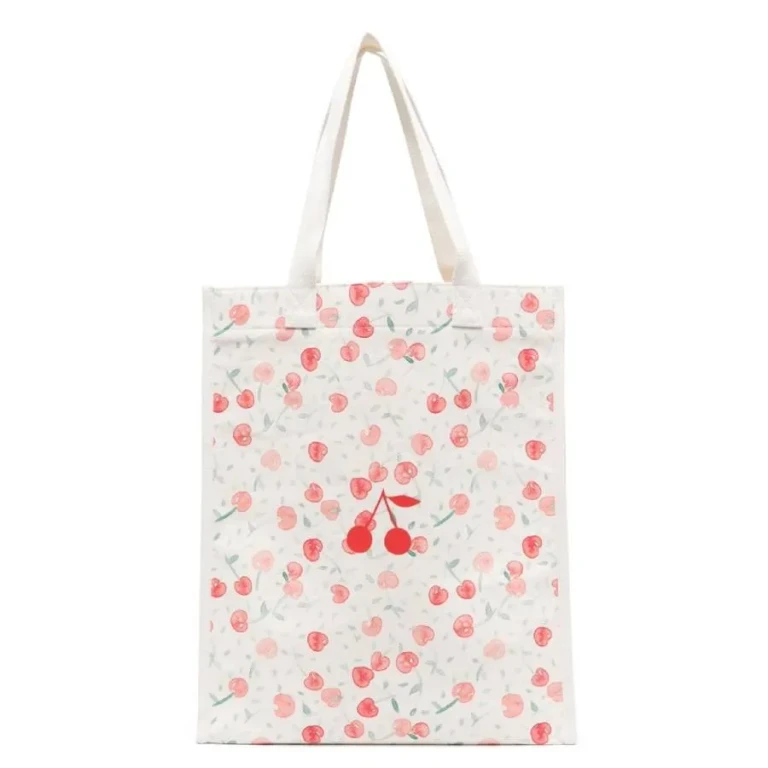Bonpoint Cotton Bag with All-Over Cherries Print