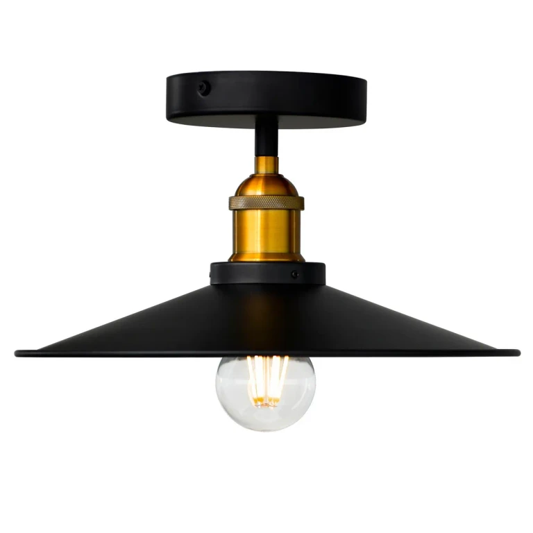 Black One Light Flush Mount from the Brave Collection