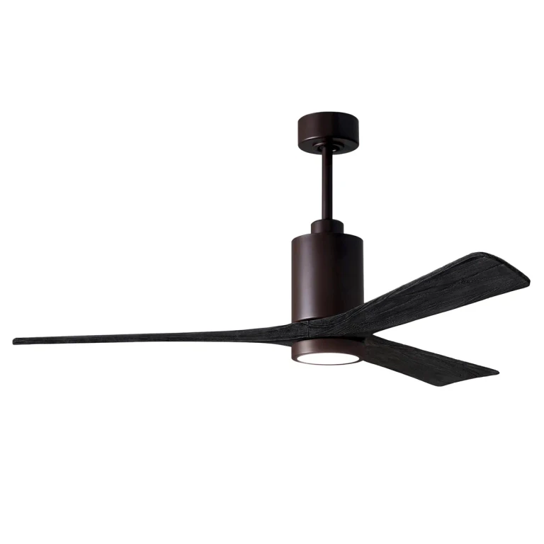 Patricia 6-Speed DC 60" Ceiling Fan w/ Integrated Light Kit in Textured Bronze with Matte Black blades
