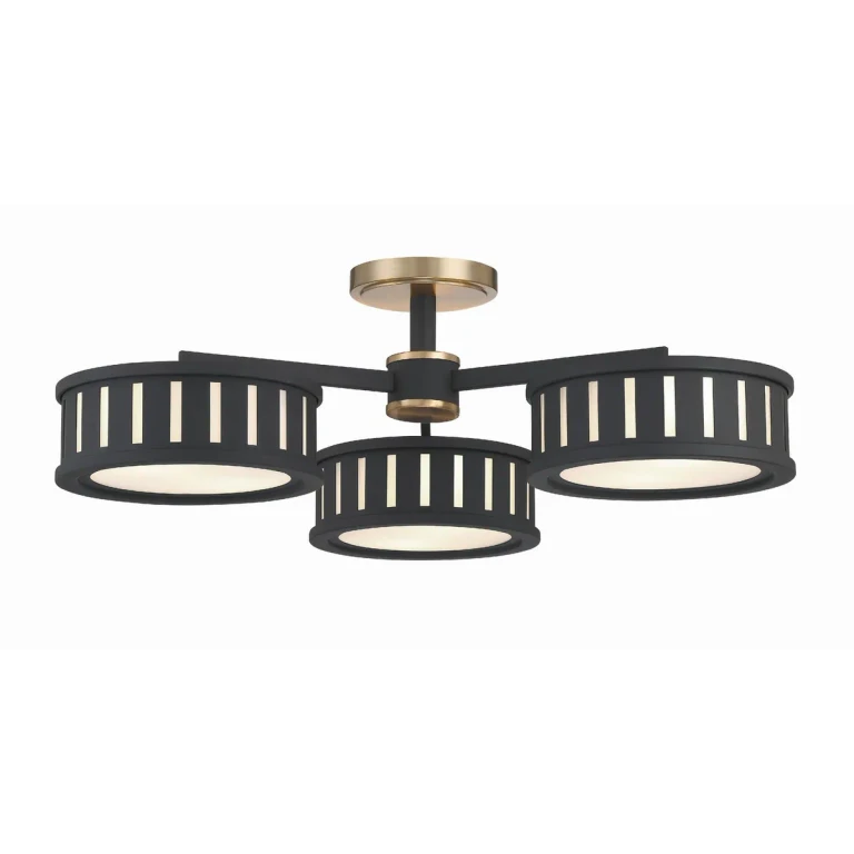 Kendal 6-Light Ceiling Mount in Vibrant Gold with Forge Black