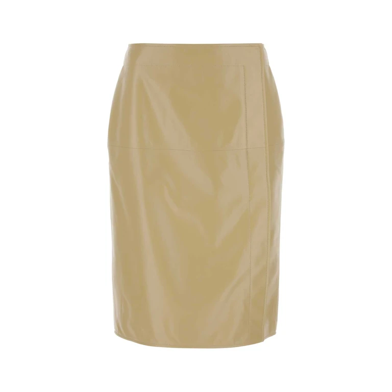 Bottega Veneta Beige Leather Skirt 9640 Exterior: Lamb Gonne - Women