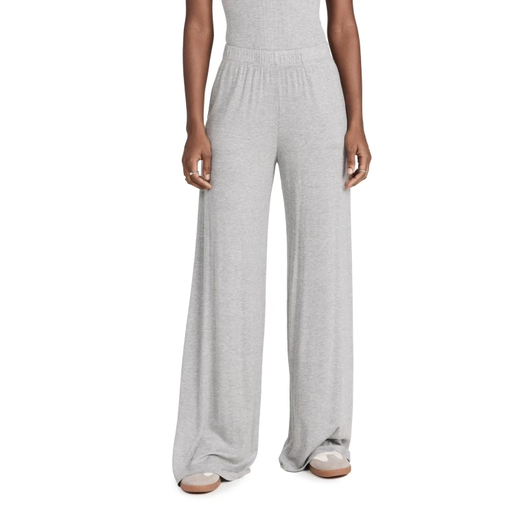 SPRWMN Rib Wide Leg Pants Heather Grey S