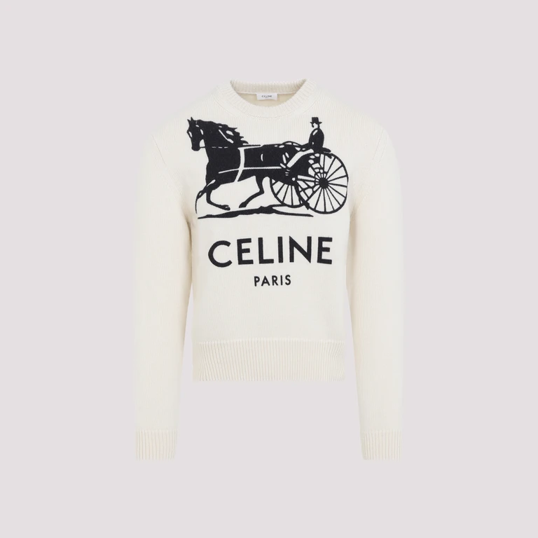 Celine Cashmere Pullover White Sweater - Men