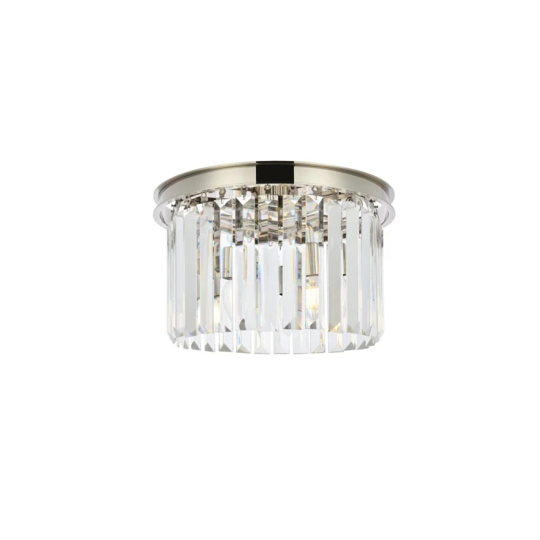Polished Nickel Three Light Flush Mount from the Sydney Collection