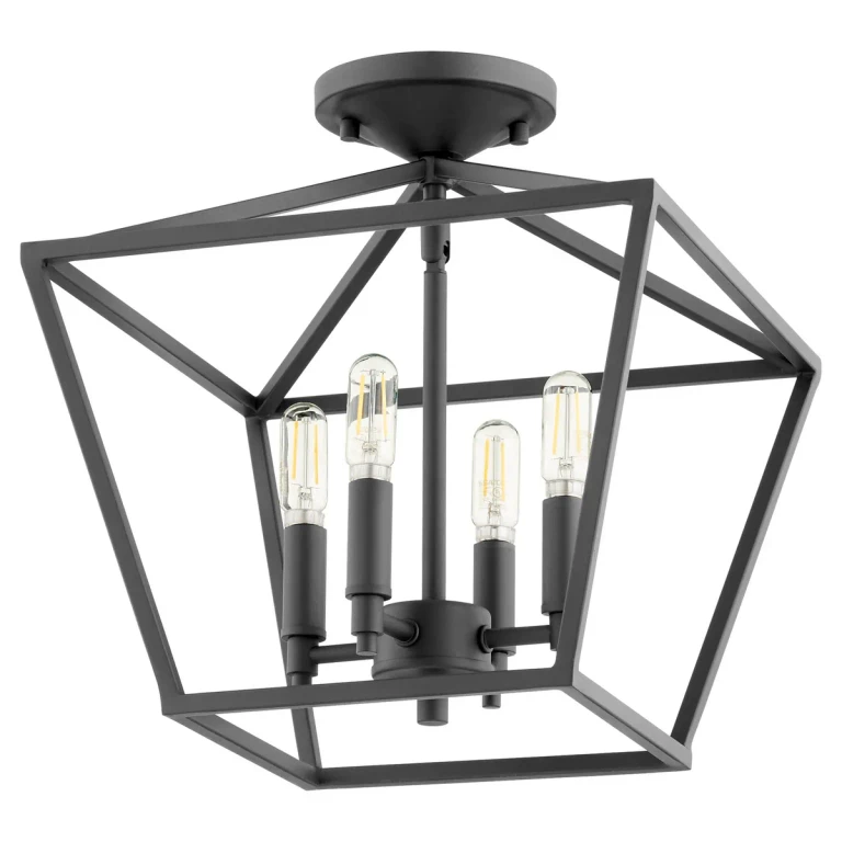 Textured Black Four Light Dual Mount from the Gabriel Collection