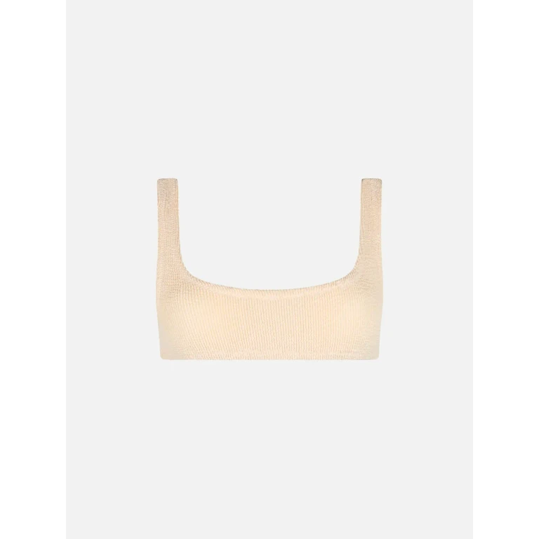 MC2 Saint Barth Naima Beige Crinkle Bralette Bikini Top