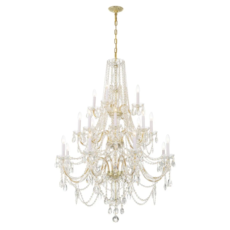 Polished Brass 20 Light Chandelier from the Traditional Crystal Collection