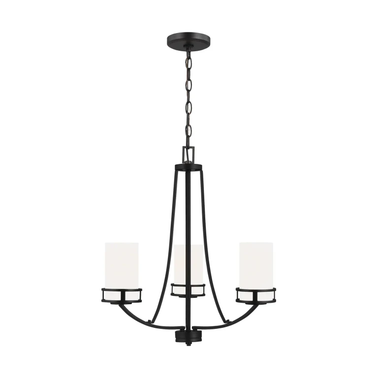 Sea Gull Robie 3-Light Rustic Chandelier in Midnight Black - 3121603EN3-112