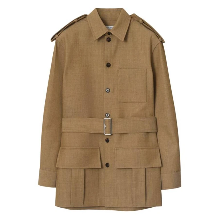 Burberry Belted Button-Up Overshirt