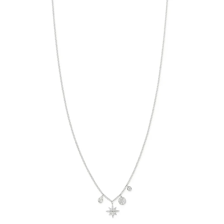 Meira T 14K White Gold Diamond Starburst Necklace, 18