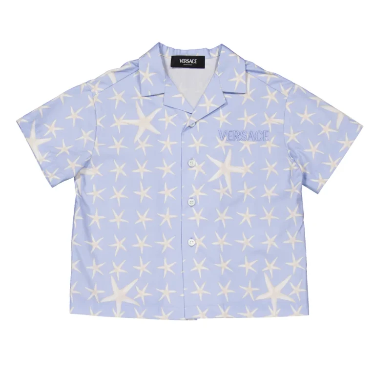 Young Versace Boys Stella Marina Cotton Poplin Shirt