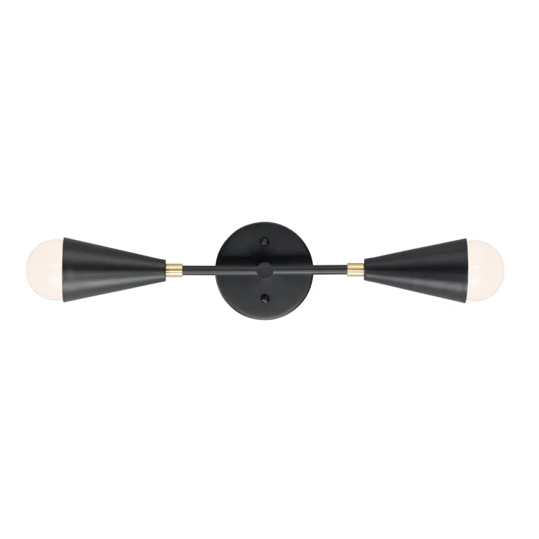 Black Satin Brass Two Light Wall Sconce from the Lovell Collection