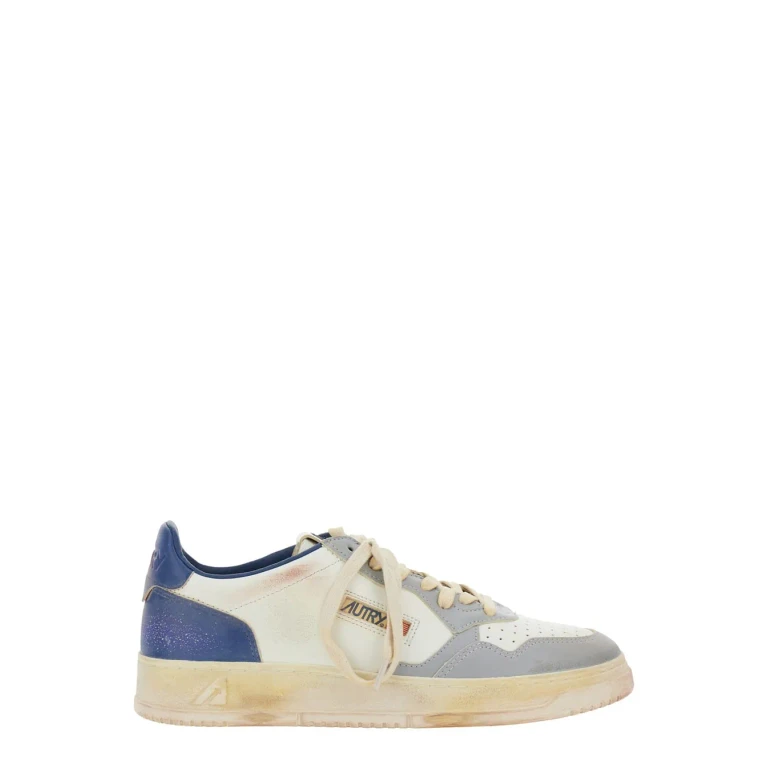 Autry medalist Blue Low Top Sneaker With Vintage Details In Leather And Suede Uomo