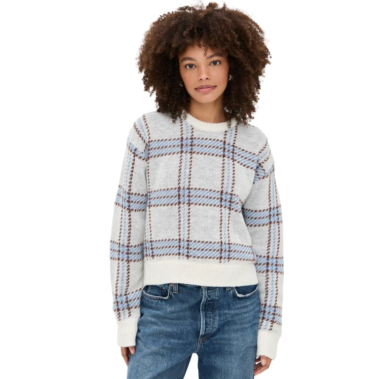 Z Supply Junction Plaid Sweater Natural L