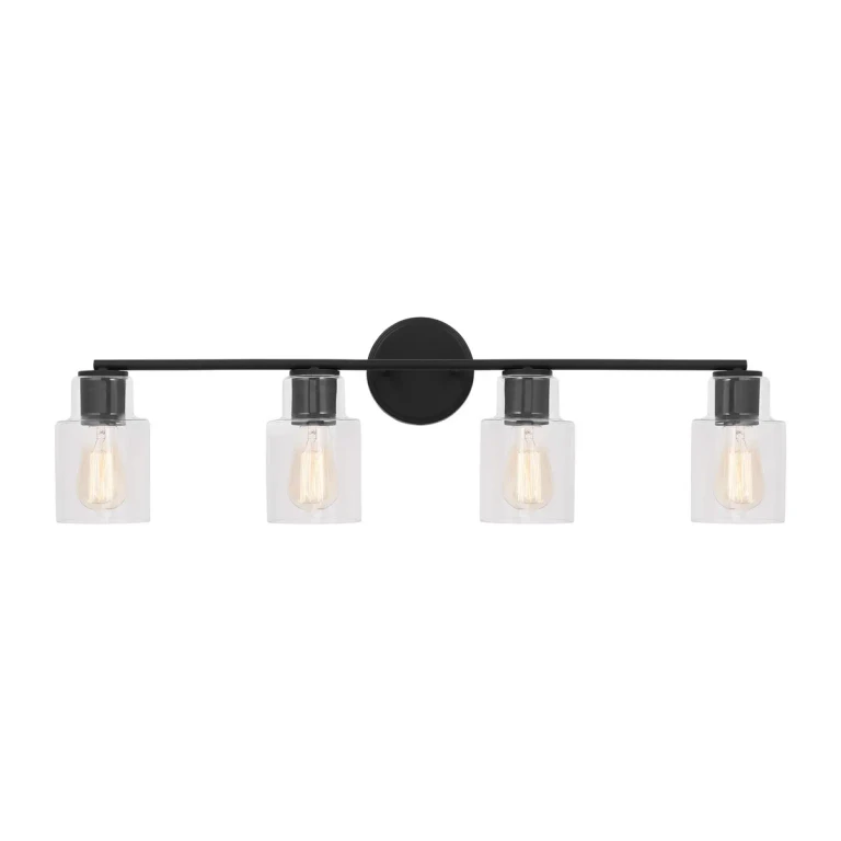 Midnight Black Four Light Bath from the Sayward Collection