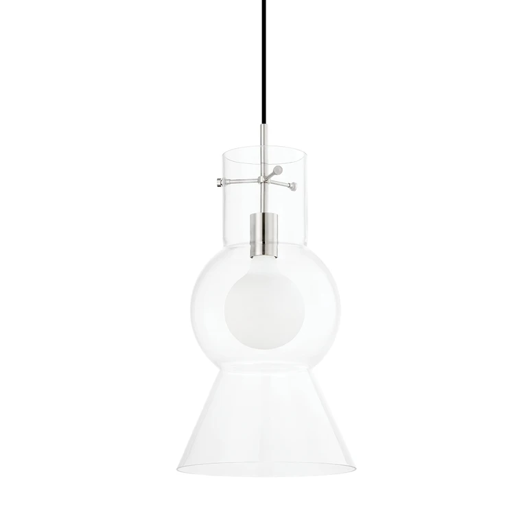 Polished Nickel One Light Pendant from the Mirabel Collection