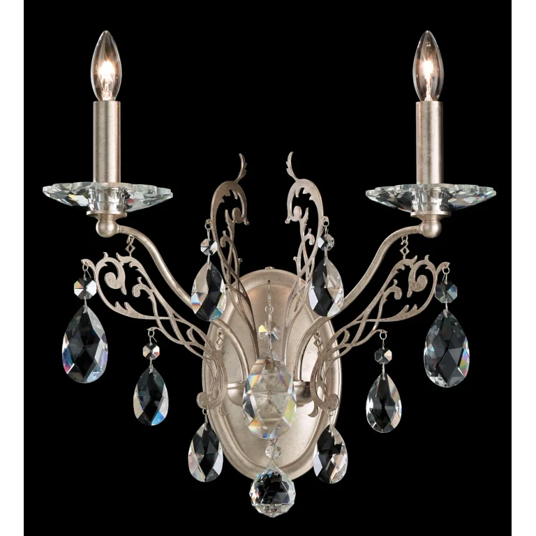 Filigrae 2-Light Wall Sconce in Antique Silver