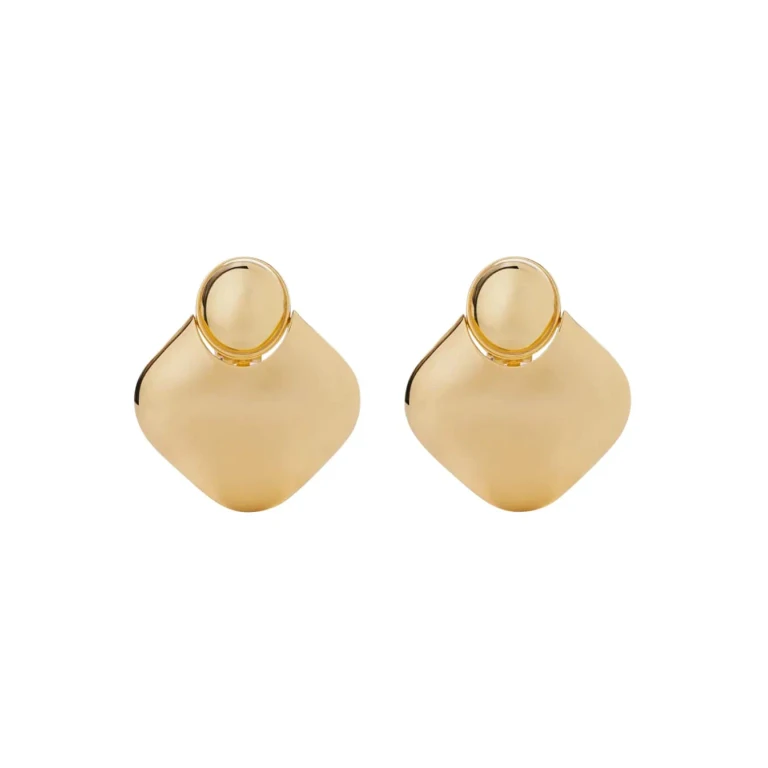 Diamond-Shaped Dangling Earrings in Gold-Plated Bronze (FT26EA11GOLD18K)