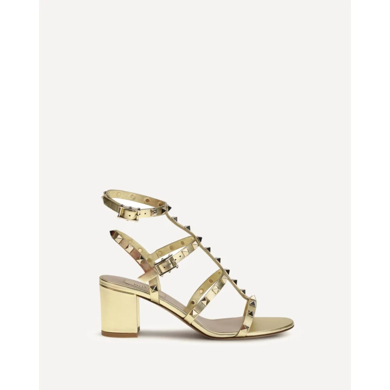 VALENTINO GARAVANI Rockstud Sandals laminated leather Female 36.5