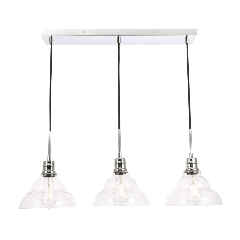 Chrome Three Light Pendant from the Clive Collection