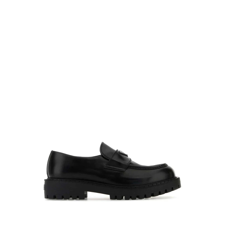 Moschino Black Leather Loafers