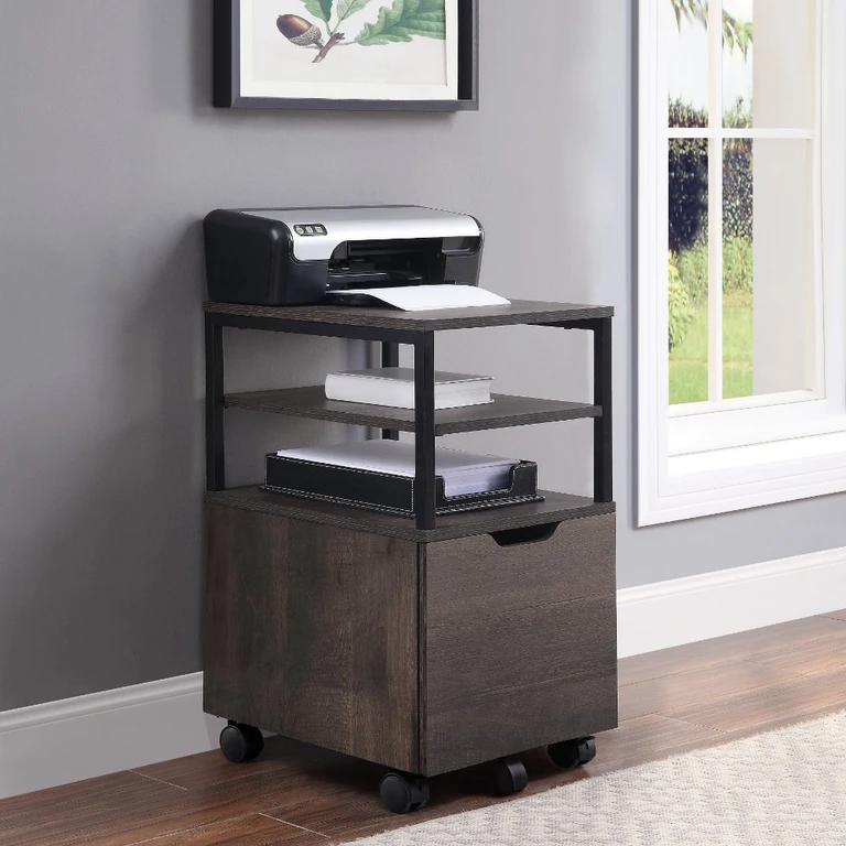 Contempo Dark Brown Mobile Storage Cart