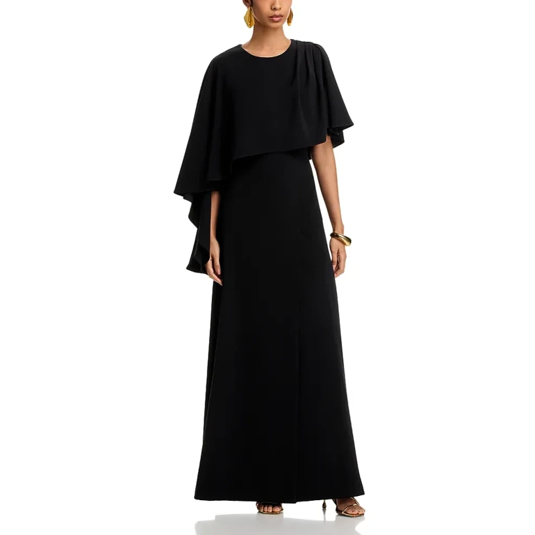 Black Halo Martine Cape Sleeve Gown