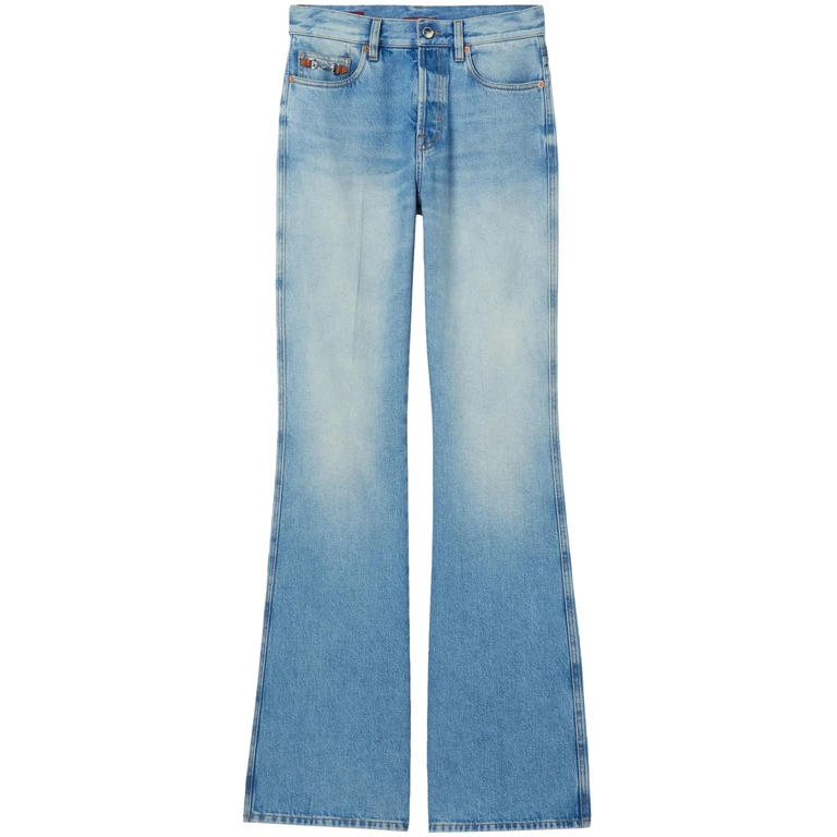 Gucci Mid Rise Flare Pant Certified Blue Jean - Women