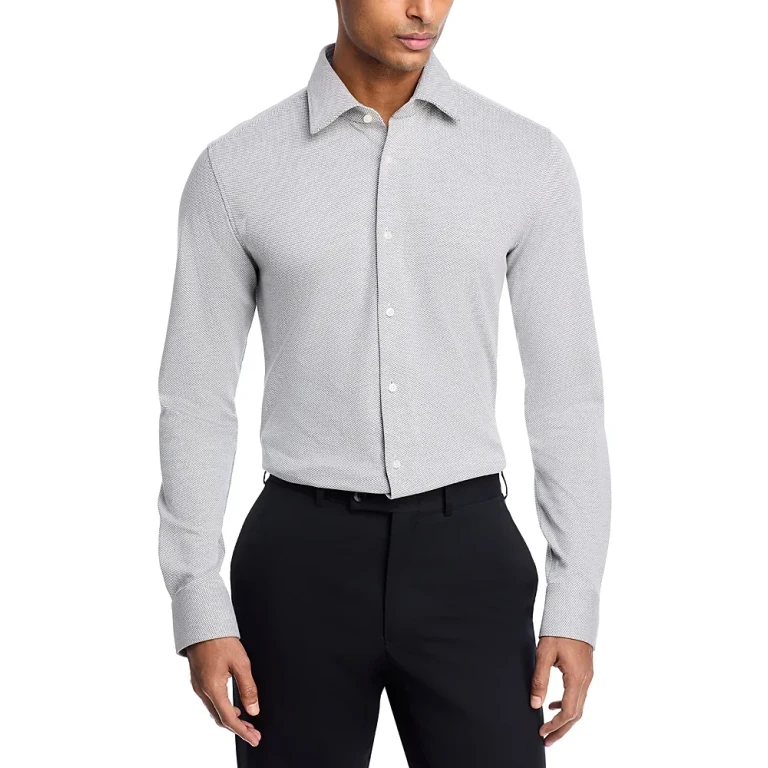 Boss Hank Slim Fit Button-Front Performance Shirt