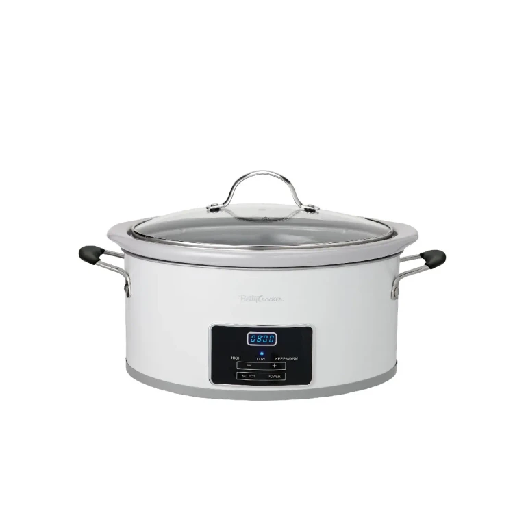 Betty Crocker 6 Qt Oval Digital Slow Cooker - White