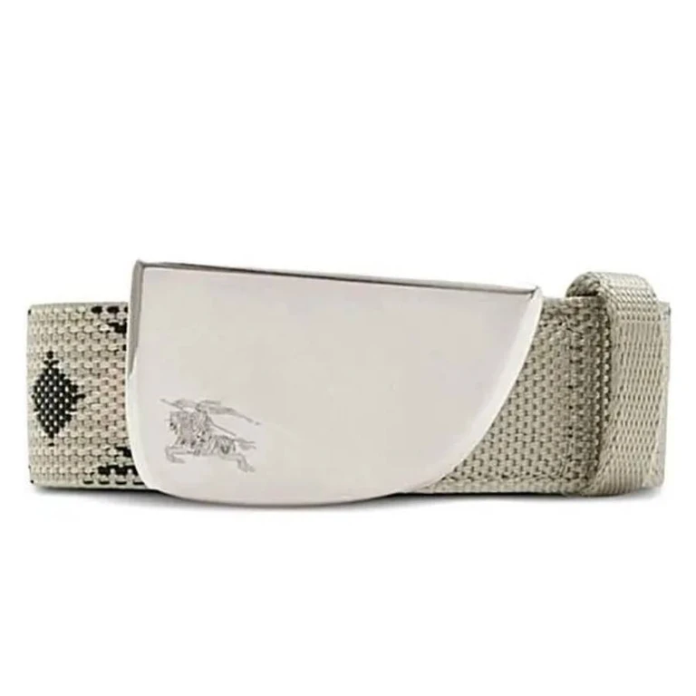 Burberry Mens Lichen Check Webbing Shield Belt