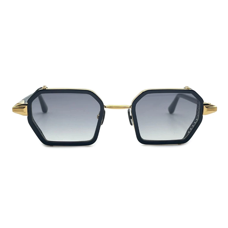 John Dalia Dennis - C407 Shiny Black Yellow Gold Nd Metal Sunglasses - Men