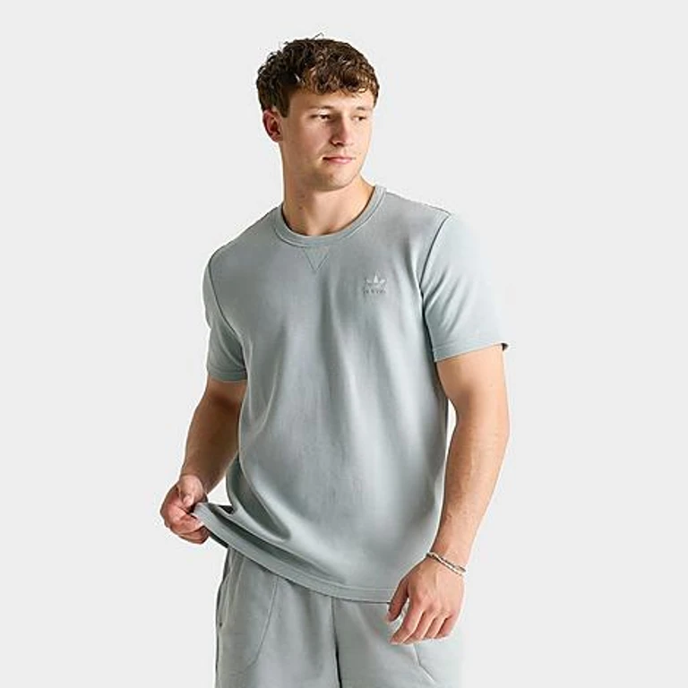 adidas Men's Originals Trefoil Essentials Waffle T-Shirt in Wonder Sage Size: Small