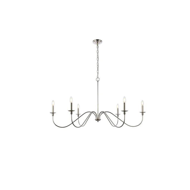 Polished Nickel Six Light Chandelier from the Rohan Collection