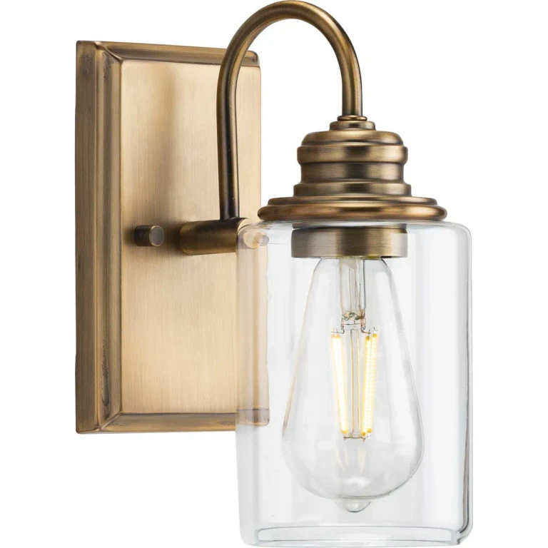 Vintage Brass One Light Bath Bracket from the Aiken Collection