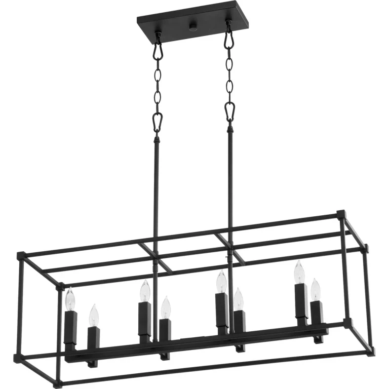 Textured Black Eight Light Pendant from the Olympus Collection