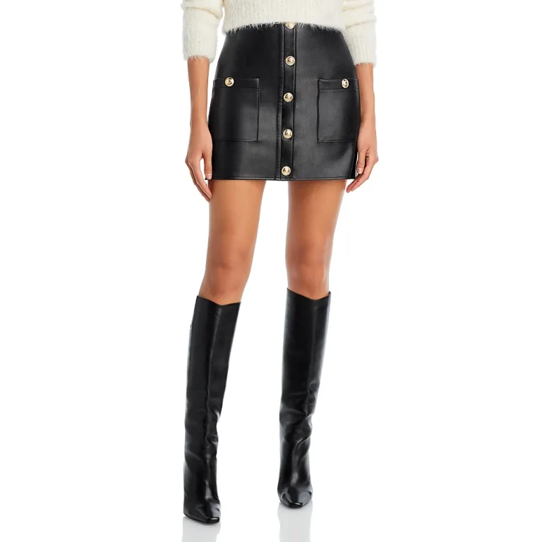 L'Agence Truman Faux Leather Mini Skirt