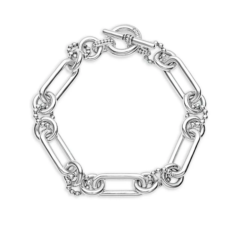 Lagos Sterling Silver Signature Caviar Mixed Link Bracelet