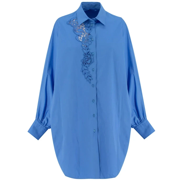 Ermanno Scervino Blue Poplin Oversize Shirt