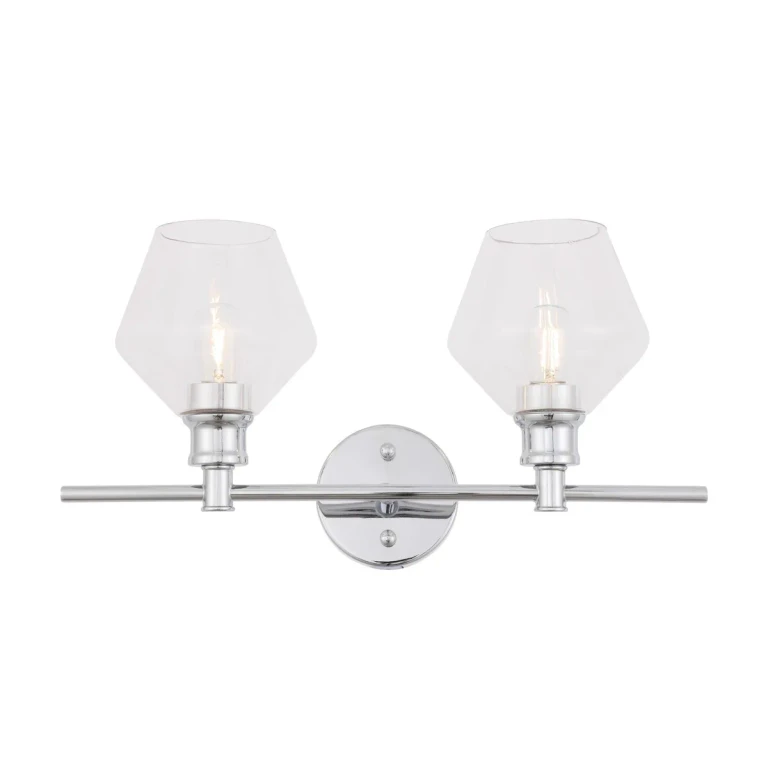 Chrome Two Light Wall Sconce from the Gene Collection
