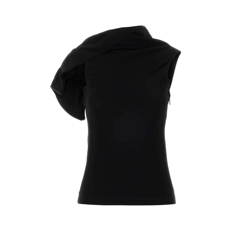 Loewe Black Stretch Cady Top Exterior: Viscose Elastane Maglie - Women